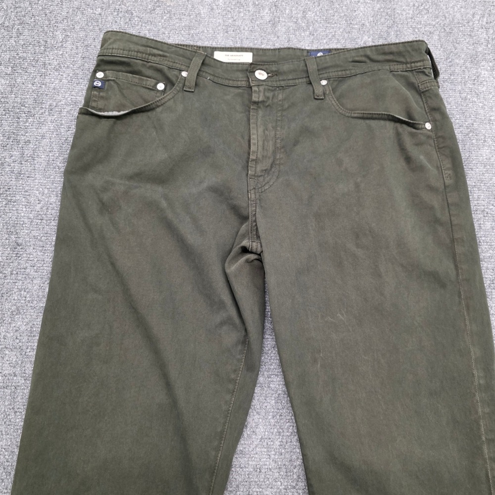 AG Adriano Goldschmied The Graduate Tailored Leg Pants Mens 34x34 Olive Green - Picture 3 of 12